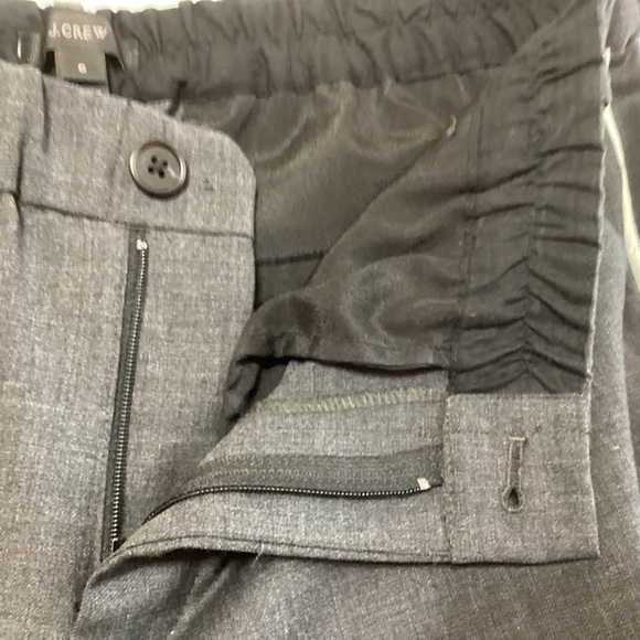 J. Crew Wool Blend Party PJ Pants Trousers Gray White Piping Size 6 Cozy Chic - Picture 4 of 9